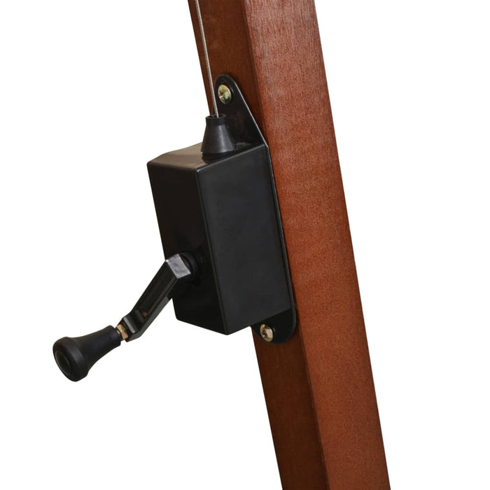 Umbrelă suspendată cu stâlp, gri taupe, 3,5x2,9 m, lemn de brad - WALTI WALTI