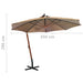 Umbrelă suspendată cu stâlp, gri taupe, 3,5x2,9 m, lemn de brad - WALTI WALTI