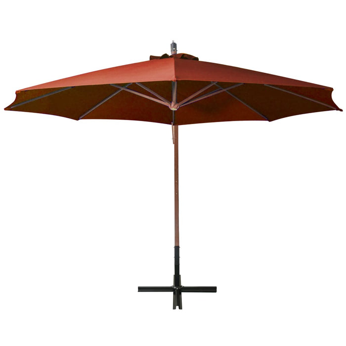 Umbrelă în consolă cu stâlp, cărămiziu, 3,5x2,9 m, lemn de brad WALTI
