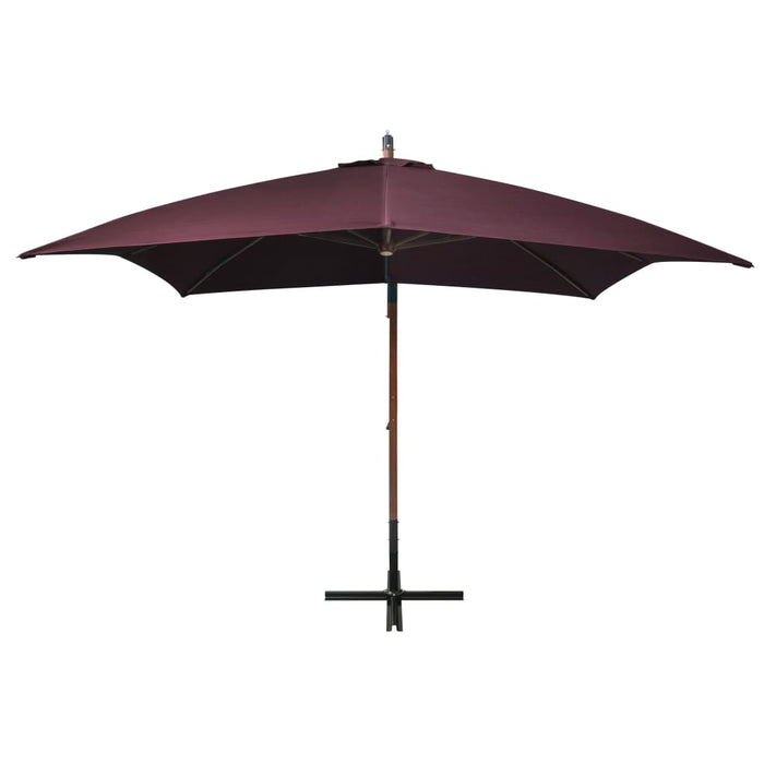 Umbrelă grădină suspendată cu stâlp bordo 3x3 m lemn masiv brad - WALTI WALTI