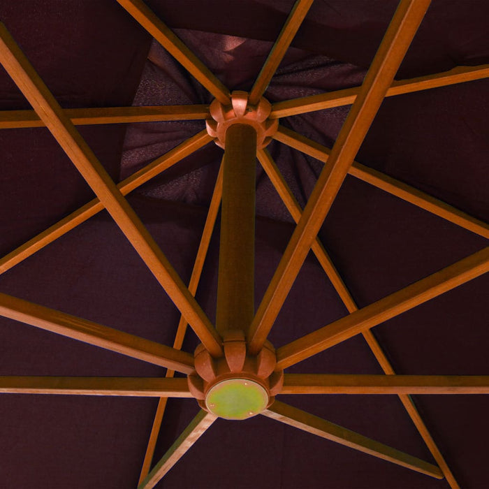 Umbrelă grădină suspendată cu stâlp bordo 3x3 m lemn masiv brad - WALTI WALTI