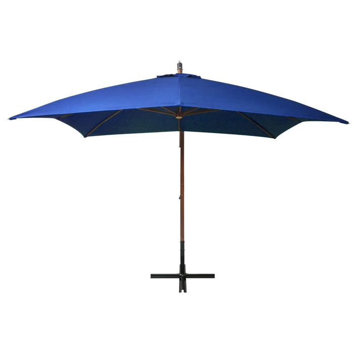 Umbrelă suspendată cu stâlp, albastru azuriu, 3x3 m, lemn brad - WALTI WALTI