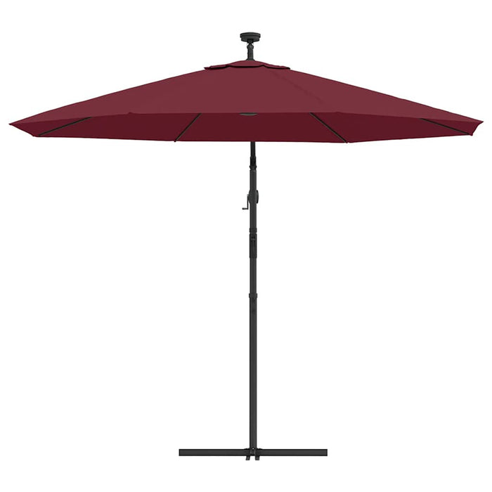 Umbrelă în consolă cu LED și stâlp din oțel, roșu vin - WALTI WALTI
