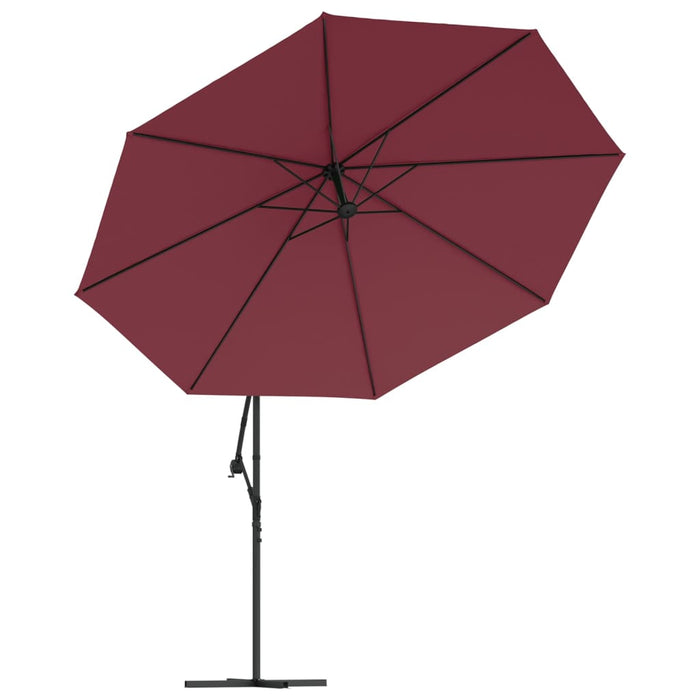 Umbrelă în consolă de grădină cu LED-uri, roșu bordo, 350 cm WALTI