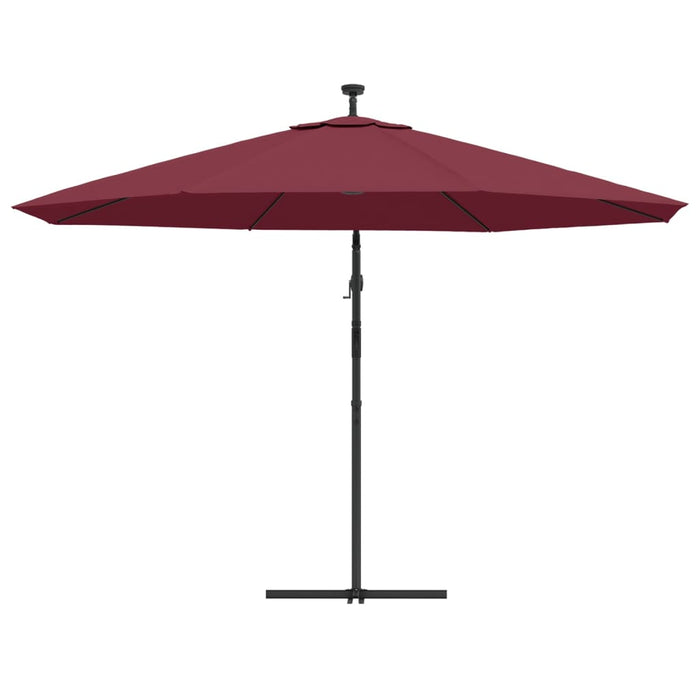 Umbrelă în consolă de grădină cu LED-uri, roșu bordo, 350 cm WALTI