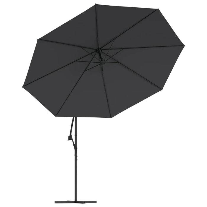 Umbrelă în consolă de grădină cu LED-uri, negru, 350 cm WALTI