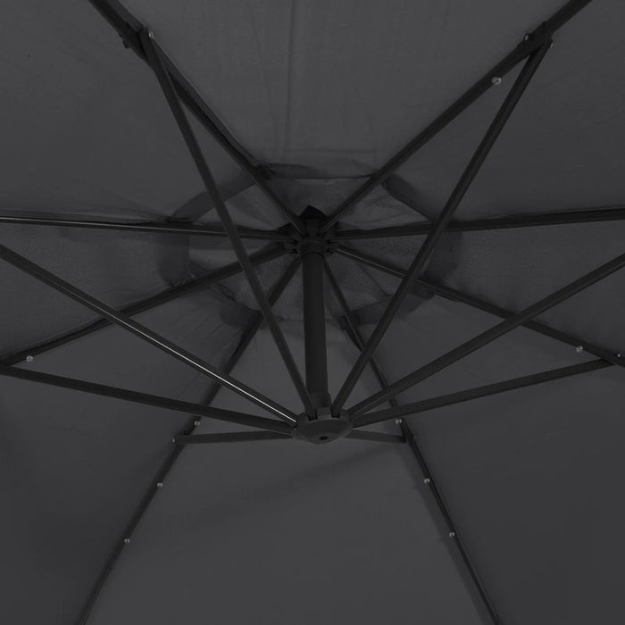 Umbrelă în consolă de grădină cu LED-uri, negru, 350 cm WALTI