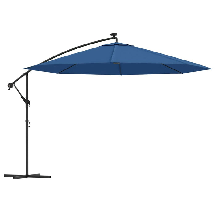 Umbrelă în consolă cu lumini LED, albastru azuriu, 350 cm - WALTI WALTI