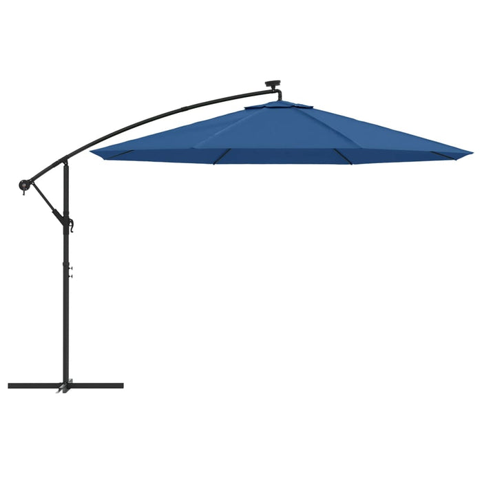 Umbrelă în consolă cu lumini LED, albastru azuriu, 350 cm - WALTI WALTI