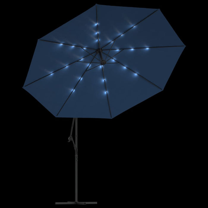 Umbrelă în consolă cu lumini LED, albastru azuriu, 350 cm - WALTI WALTI