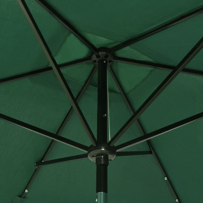Umbrelă de soare cu stâlp din oțel & LED-uri, verde, 2x3 m - WALTI WALTI