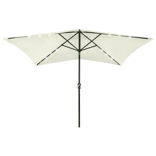 Umbrelă de soare cu stâlp din oțel & LED-uri, nisipiu, 2x3 m - WALTI WALTI
