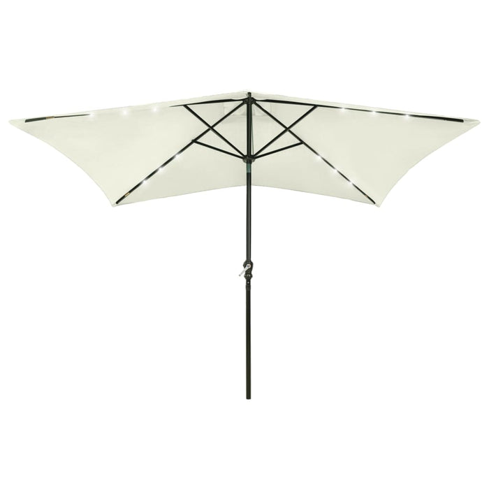 Umbrelă de soare cu stâlp din oțel & LED-uri, nisipiu, 2x3 m - WALTI WALTI