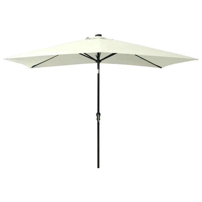 Umbrelă de soare cu stâlp din oțel & LED-uri, nisipiu, 2x3 m - WALTI WALTI