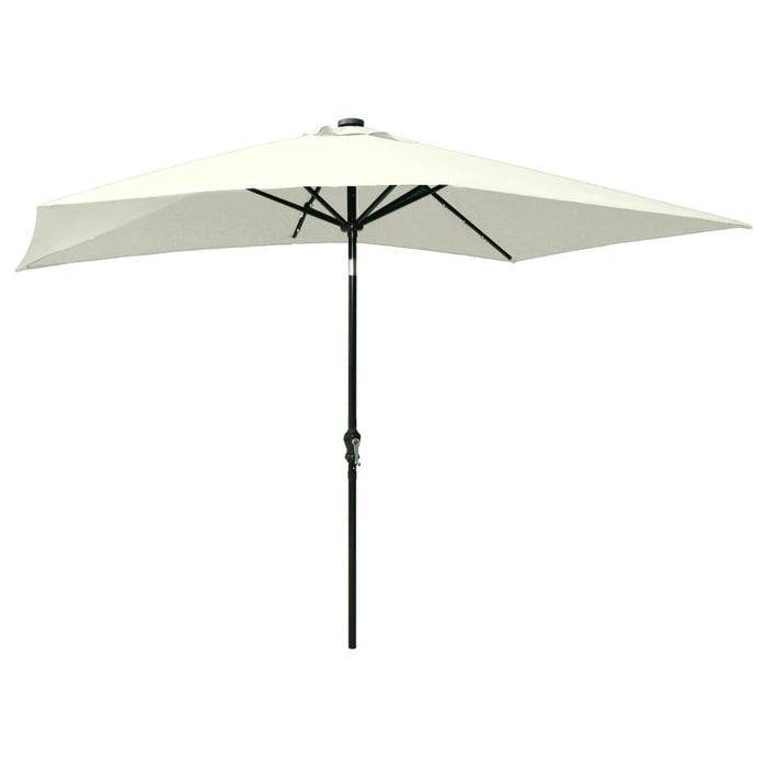 Umbrelă de soare cu stâlp din oțel & LED-uri, nisipiu, 2x3 m - WALTI WALTI