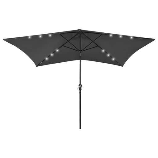 Umbrelă de soare cu LED-uri și stâlp din oțel, antracit, 2x3 m - WALTI WALTI