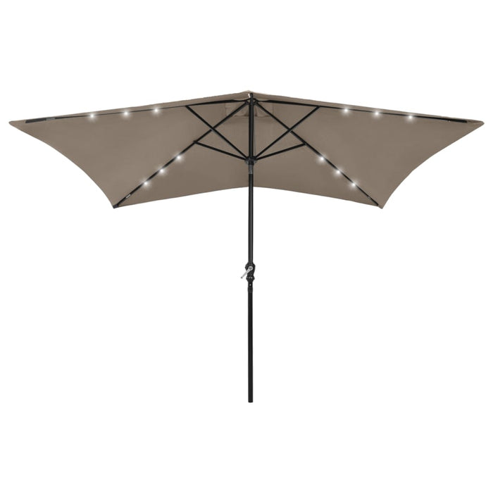 Umbrelă de soare cu stâlp din oțel & LED-uri, gri taupe, 2x3 m - WALTI WALTI