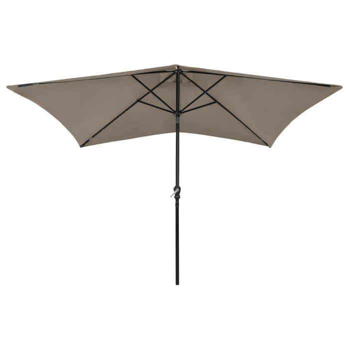 Umbrelă de soare cu stâlp din oțel & LED-uri, gri taupe, 2x3 m - WALTI WALTI