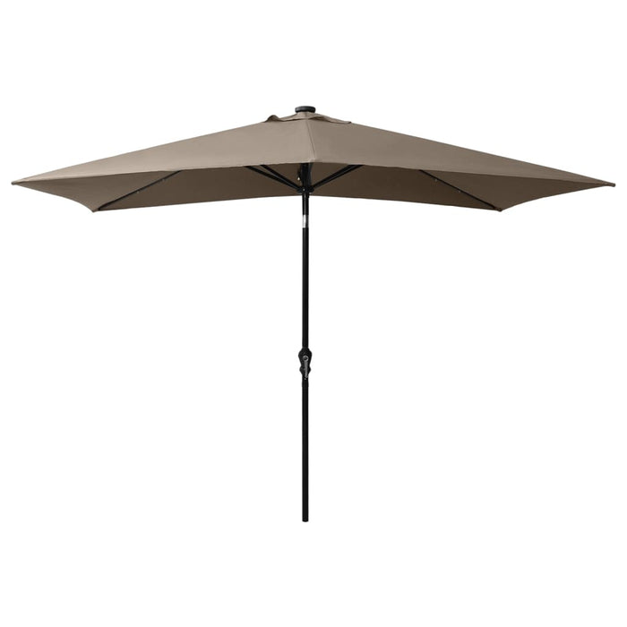 Umbrelă de soare cu stâlp din oțel & LED-uri, gri taupe, 2x3 m - WALTI WALTI