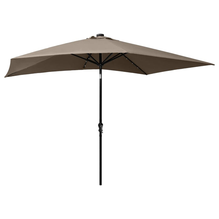 Umbrelă de soare cu stâlp din oțel & LED-uri, gri taupe, 2x3 m - WALTI WALTI