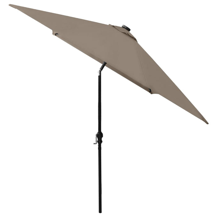 Umbrelă de soare cu stâlp din oțel & LED-uri, gri taupe, 2x3 m - WALTI WALTI