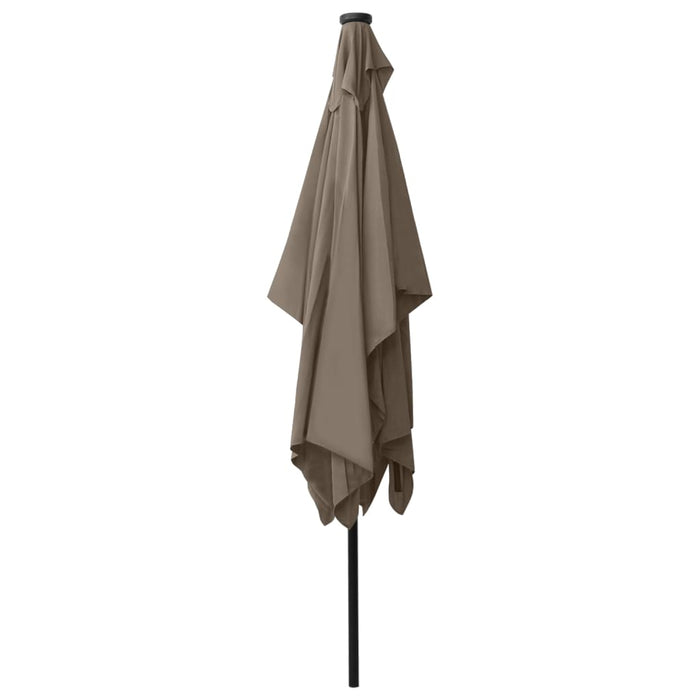 Umbrelă de soare cu stâlp din oțel & LED-uri, gri taupe, 2x3 m - WALTI WALTI