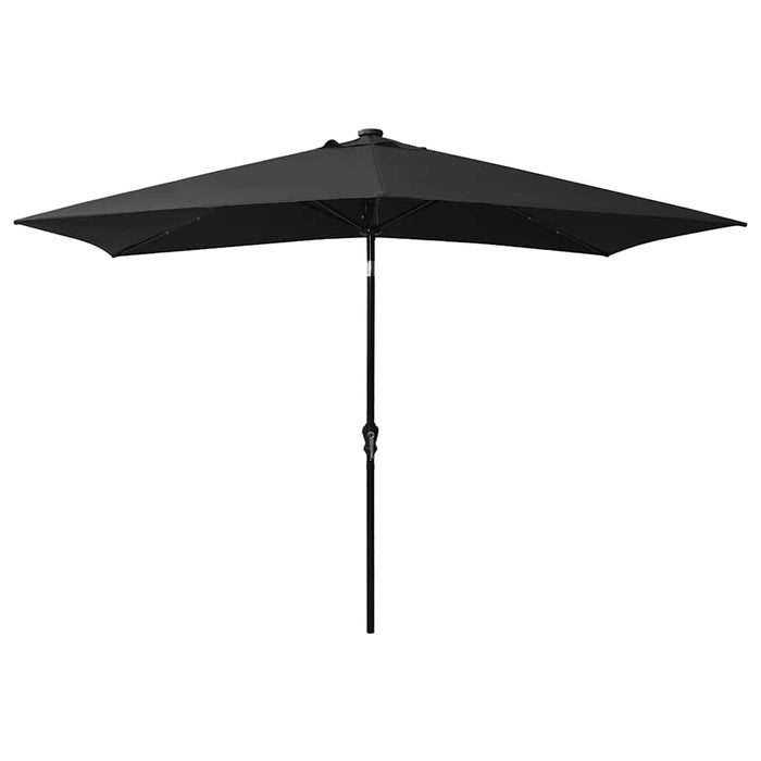 Umbrelă de soare cu stâlp din oțel & LED-uri, negru, 2x3 m - WALTI WALTI
