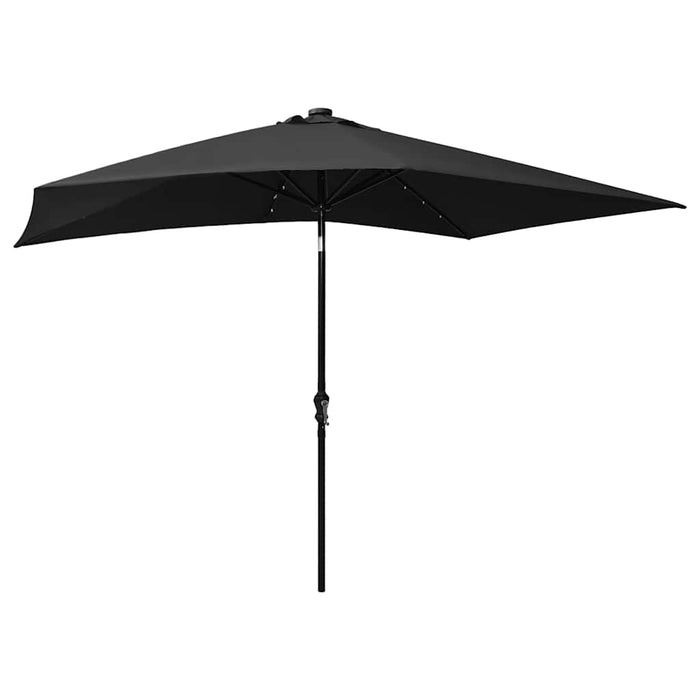 Umbrelă de soare cu stâlp din oțel & LED-uri, negru, 2x3 m - WALTI WALTI