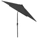 Umbrelă de soare cu stâlp din oțel & LED-uri, negru, 2x3 m - WALTI WALTI