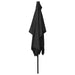 Umbrelă de soare cu stâlp din oțel & LED-uri, negru, 2x3 m - WALTI WALTI