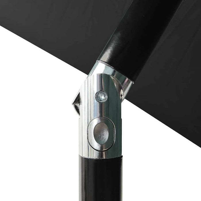Umbrelă de soare cu stâlp din oțel & LED-uri, negru, 2x3 m - WALTI WALTI