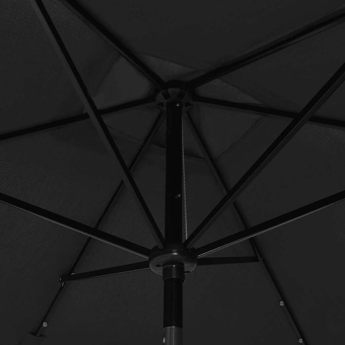 Umbrelă de soare cu stâlp din oțel & LED-uri, negru, 2x3 m - WALTI WALTI