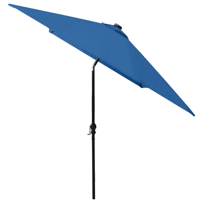 Umbrelă de soare, stâlp din oțel/LED-uri, albastru azur, 2x3 m WALTI