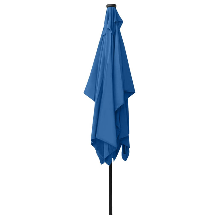 Umbrelă de soare, stâlp din oțel/LED-uri, albastru azur, 2x3 m WALTI