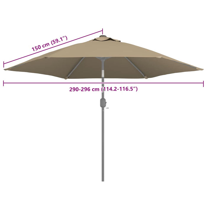 Pânză de schimb umbrelă de soare de exterior gri taupe 300 cm - WALTI WALTI