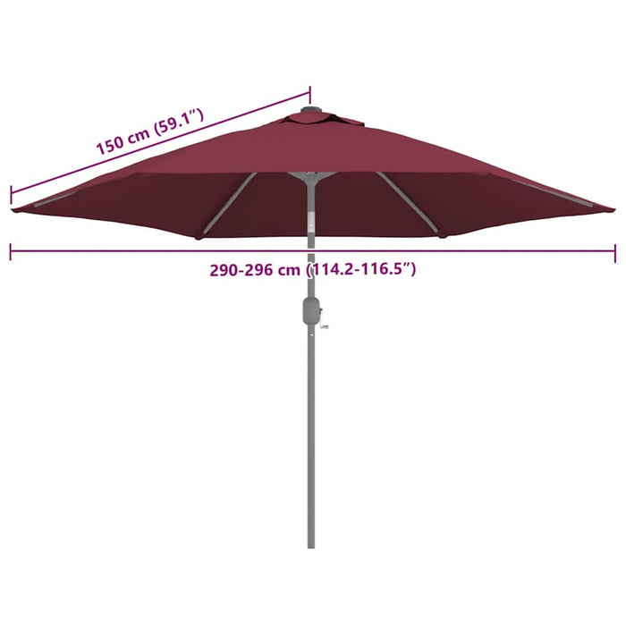 Pânză de schimb umbrelă de soare de exterior roșu bordo 300 cm - WALTI WALTI