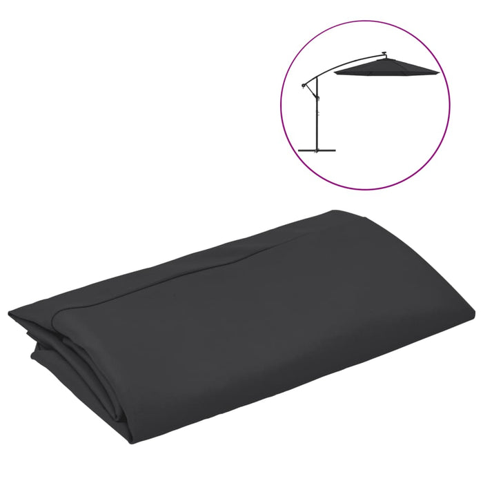 vida XL Pânză de schimb umbrelă de soare consolă, negru, 350 cm - WALTI WALTI