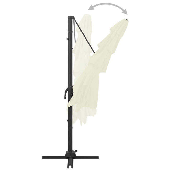 Umbrelă de soare 4 niveluri, stâlp aluminiu, nisipiu 250x250 cm - WALTI WALTI