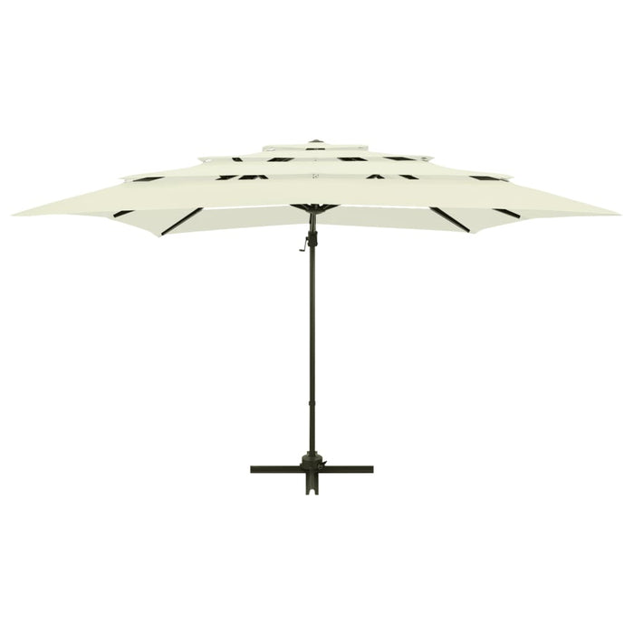 Umbrelă de soare 4 niveluri, stâlp aluminiu, nisipiu 250x250 cm - WALTI WALTI