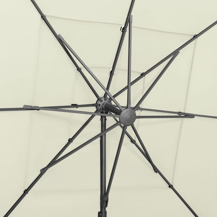 Umbrelă de soare 4 niveluri, stâlp aluminiu, nisipiu 250x250 cm - WALTI WALTI