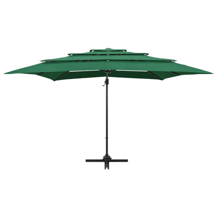 Umbrelă de soare 4 niveluri, stâlp aluminiu, verde, 250x250 cm - WALTI WALTI
