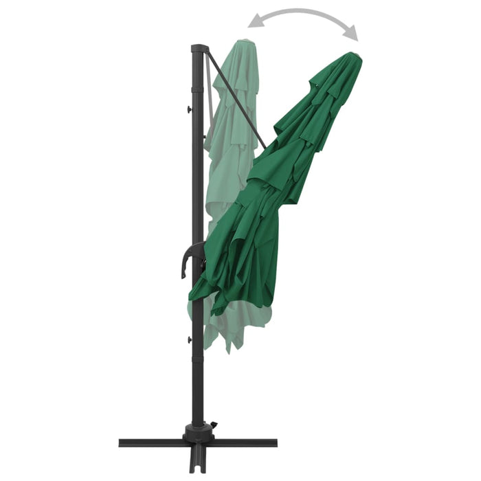 Umbrelă de soare 4 niveluri, stâlp aluminiu, verde, 250x250 cm - WALTI WALTI