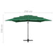 Umbrelă de soare 4 niveluri, stâlp aluminiu, verde, 250x250 cm - WALTI WALTI