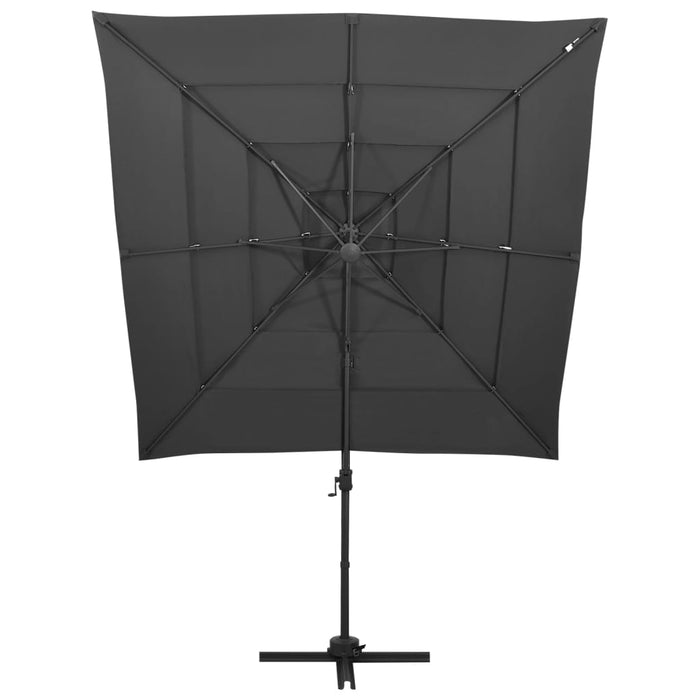 Umbrelă de soare 4 niveluri, stâlp aluminiu antracit 250x250 cm - WALTI WALTI