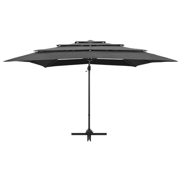 Umbrelă de soare 4 niveluri, stâlp aluminiu antracit 250x250 cm - WALTI WALTI