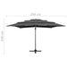 Umbrelă de soare 4 niveluri, stâlp aluminiu antracit 250x250 cm - WALTI WALTI