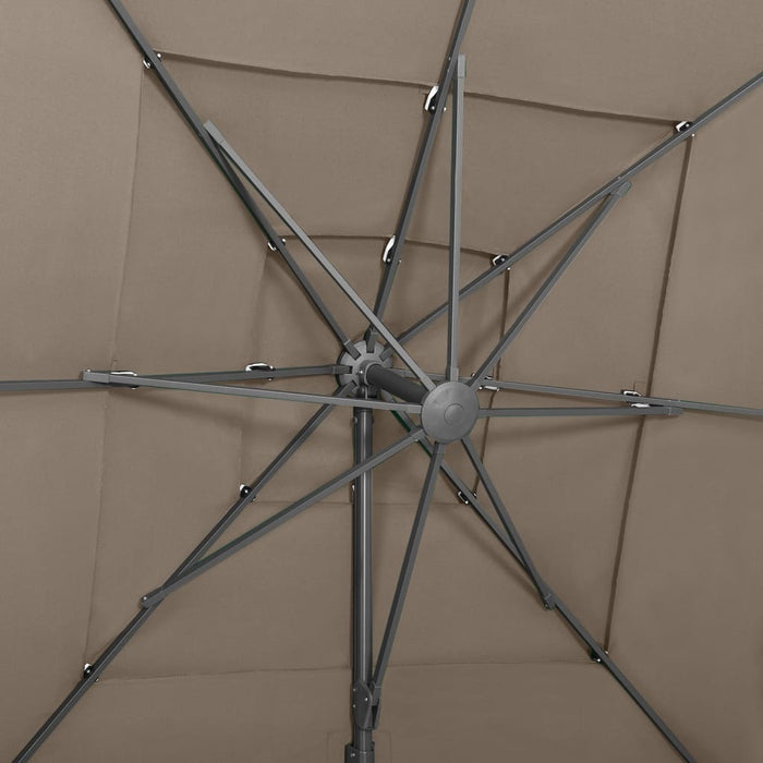 Umbrelă de soare 4 niveluri, stâlp aluminiu, taupe, 250x250 cm WALTI