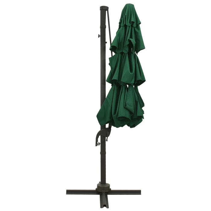 Umbrelă de soare 4 niveluri, stâlp din aluminiu, verde, 3x3 m WALTI