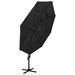 Umbrelă de soare cu 4 niveluri, stâlp aluminiu, negru, 3x3 m - WALTI WALTI