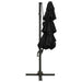 Umbrelă de soare cu 4 niveluri, stâlp aluminiu, negru, 3x3 m - WALTI WALTI